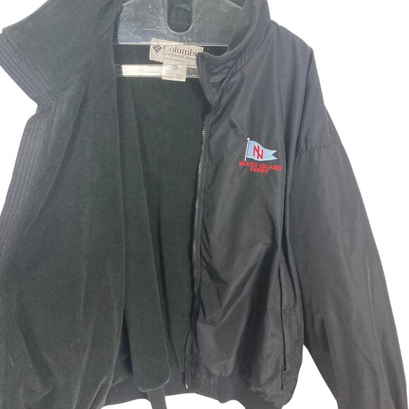 Vintage Columbia Block Island Ferry Jacket Mens XXL Black Fleece Lined Nautical - Picture 4 of 12
